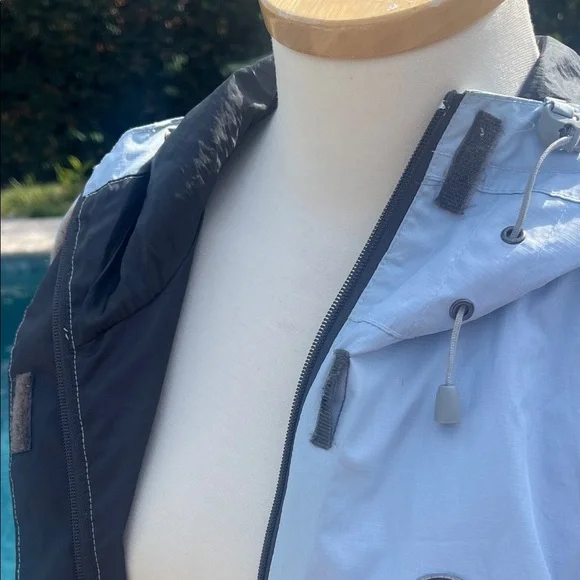 Crane Small Light Blue Hooded Windbreaker Womens TechTex - Picture 8 of 13